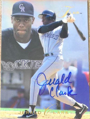 Jerald Clark Signed 1993 Flair Baseball Card - Colorado Rockies - PastPros