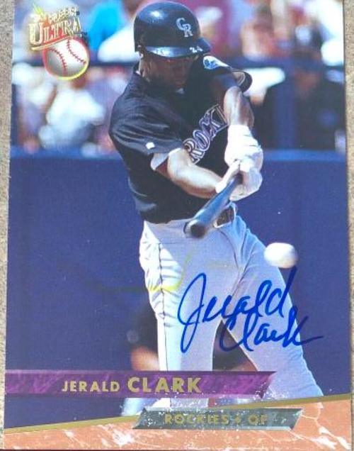 Jerald Clark Signed 1993 Fleer Ultra Baseball Card - Colorado Rockies - PastPros