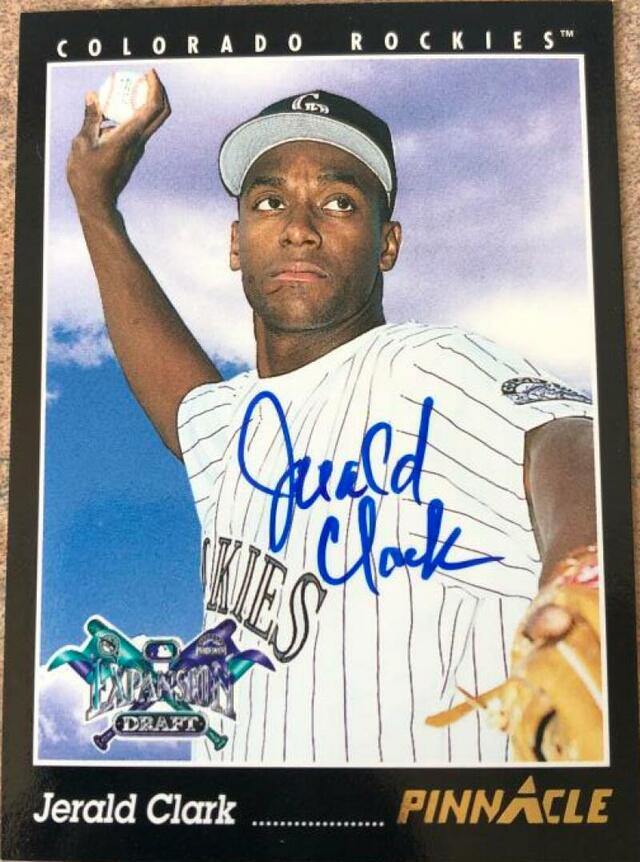 Jerald Clark Signed 1993 Pinnacle Baseball Card - Colorado Rockies - PastPros