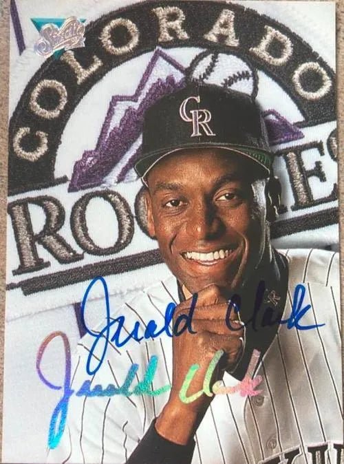 Jerald Clark Signed 1993 Studio Baseball Card - Colorado Rockies
