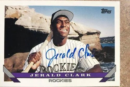 Jerald Clark Signed 1993 Topps Baseball Card - Colorado Rockies