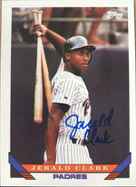 Jerald Clark Signed 1993 Topps Baseball Card - San Diego Padres - PastPros