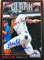 Jerald Clark Signed 1993 Triple Play Baseball Card - San Diego Padres
