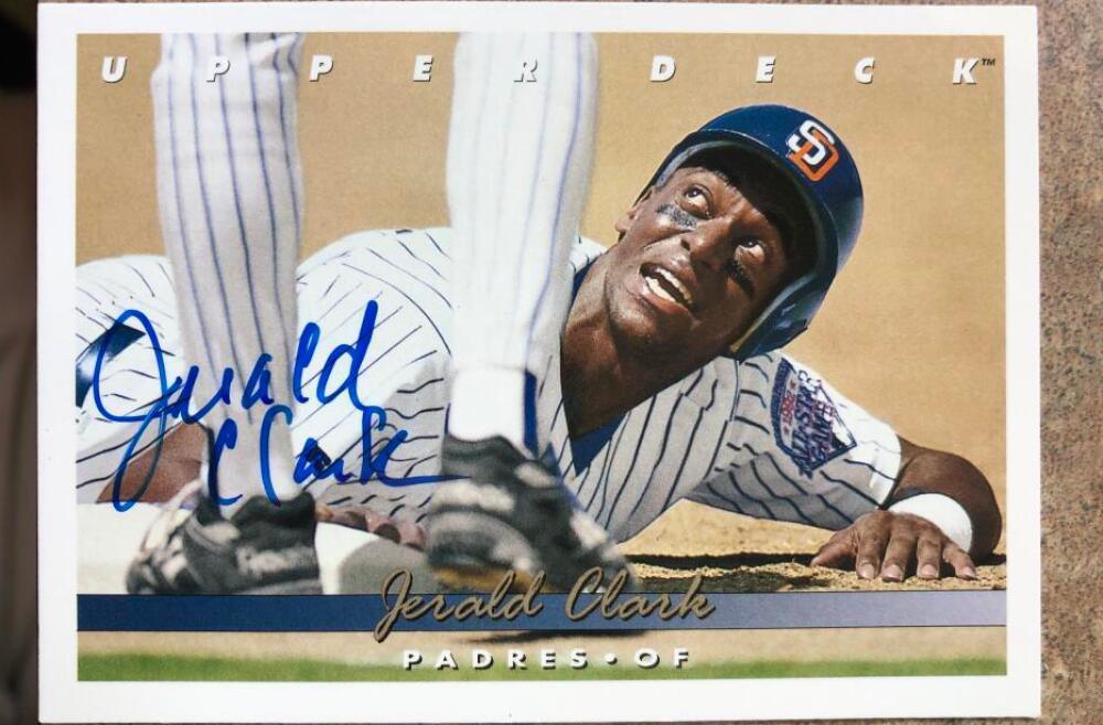 Jerald Clark Signed 1993 Upper Deck Baseball Card - San Diego Padres - PastPros