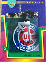 Jerald Clark Signed 1993 Upper Deck Fun Pack Baseball Card - Colorado Rockies - PastPros