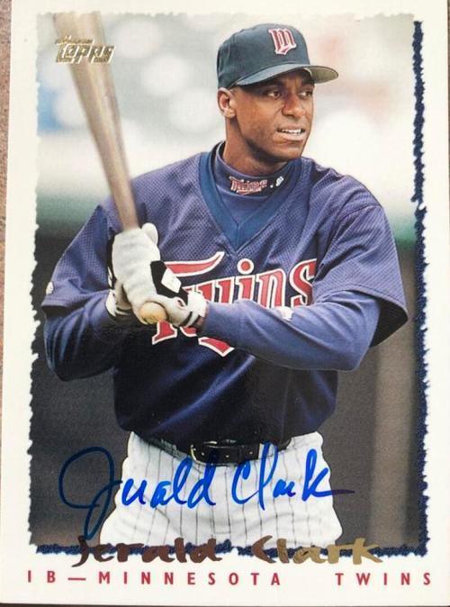 Jerald Clark Signed 1995 Topps Traded Baseball Card - Minnesota Twins - PastPros