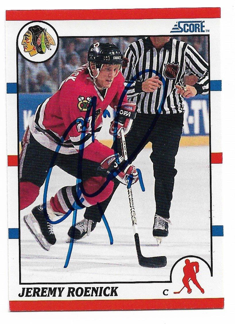 Jeremy Roenick Signed 1990-91 Score Hockey Card - Chicago Blackhawks - PastPros