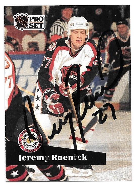 Jeremy Roenick Signed 1991-92 Pro Set Hockey Card - Chicago Blackhawks A/S - PastPros