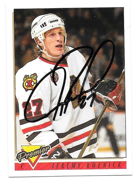 Jeremy Roenick Signed 1993-94 Premier Hockey Card - Chicago Blackhawks - PastPros