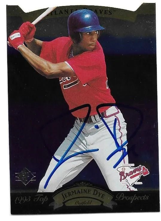 Jermaine Dye Signed 1995 SP Top Prospects Baseball Card - Atlanta Braves
