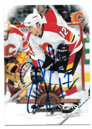 Jerome Iginla Signed 1997-98 Leaf Hockey Card - Calgary Flames - PastPros