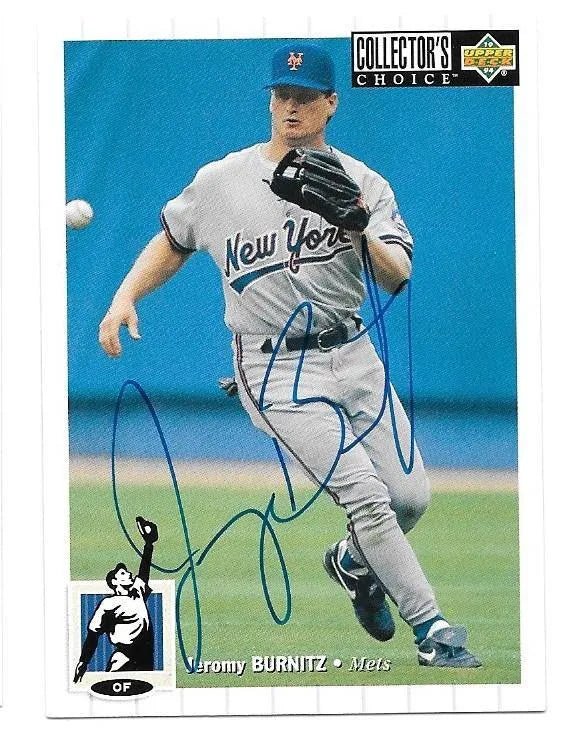 Jeromy Burnitz Signed 1994 Collector's Choice Baseball Card - New York Mets
