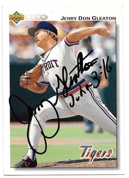 Jerry Don Gleaton Signed 1992 Upper Deck Baseball Card - Detroit Tigers