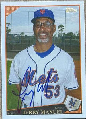 Jerry Manuel Signed 2009 Topps Baseball Card - New York Mets - PastPros