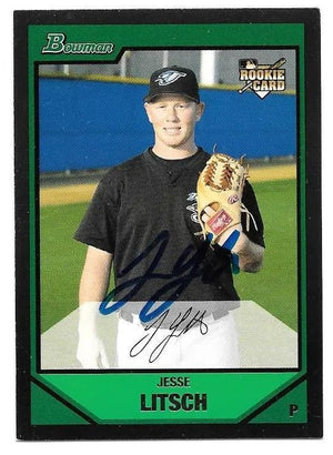Jesse Litsch Signed 2007 Bowman Draft Baseball Card - Toronto Blue Jays