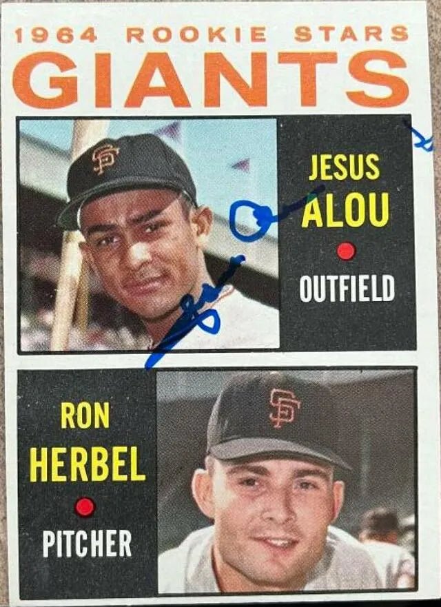 Jesus Alou Signed 1964 Topps Baseball Card - San Francisco Giants