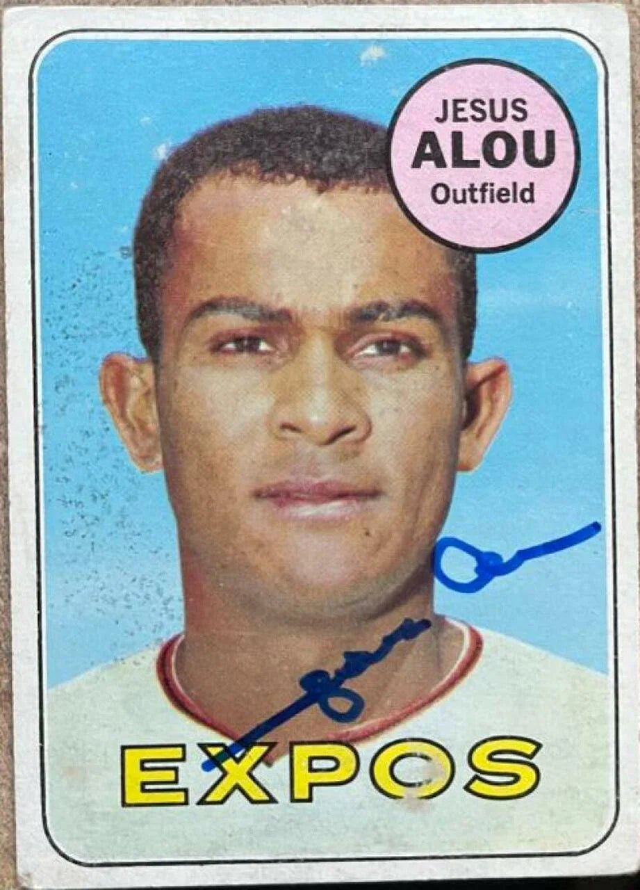 Jesus Alou Signed 1969 Topps Baseball Card - Montreal Expos