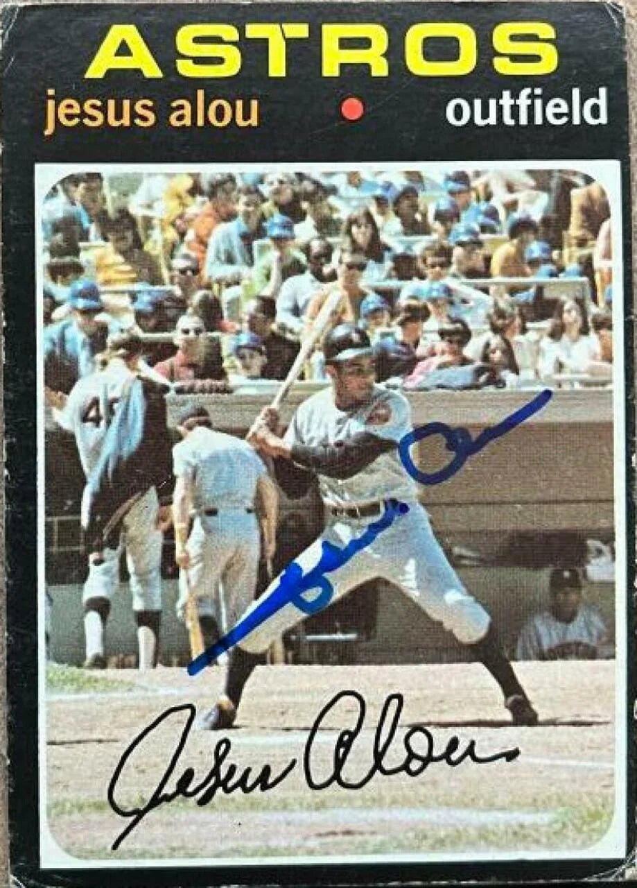 Jesus Alou Signed 1971 Topps Baseball Card - Houston Astros
