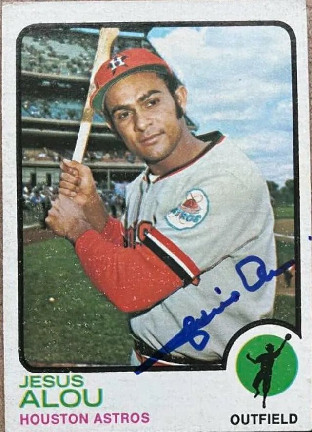 Jesus Alou Signed 1973 Topps Baseball Card - Houston Astros
