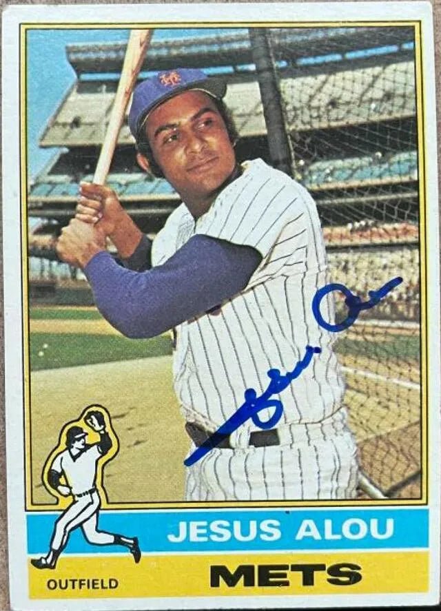 Jesus Alou Signed 1976 Topps Baseball Card - New York Mets