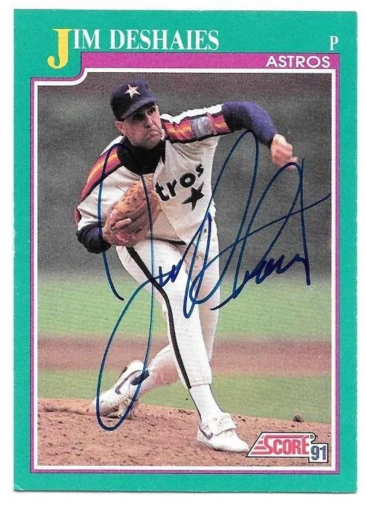 Jim Deshaies Signed 1991 Score Baseball Card - Houston Astros