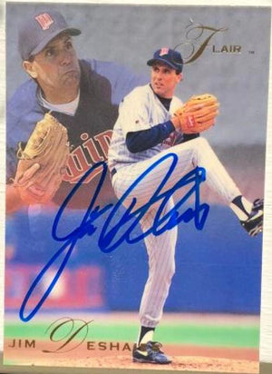 Jim Deshaies Signed 1993 Flair Baseball Card - Minnesota Twins - PastPros