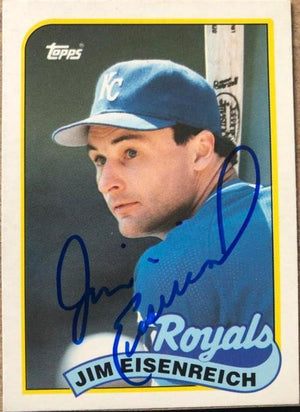 Jim Eisenreich Signed 1989 Topps Traded Baseball Card - Kansas City Royals - PastPros