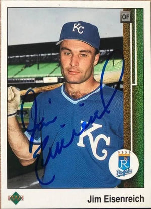 Jim Eisenreich Signed 1989 Upper Deck Baseball Card - Kansas City Royals