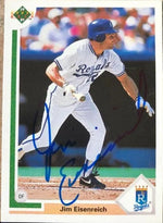 Jim Eisenreich Signed 1991 Upper Deck Baseball Card - Kansas City Royals
