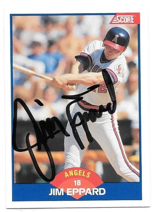 Jim Eppard Signed 1989 Score Baseball Card - California Angels