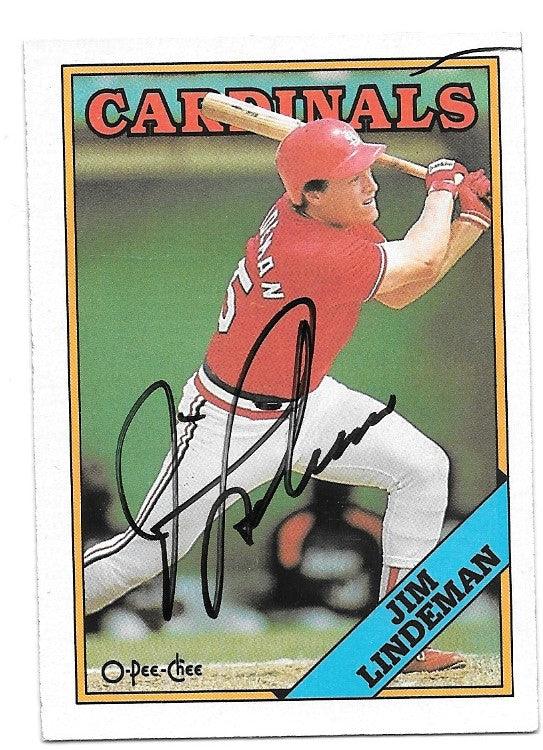 Jim Lindeman Signed 1988 O-Pee-Chee Baseball Card - St Louis Cardinals - PastPros