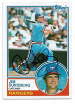 Jim Sundberg Signed 1983 Topps Baseball Card - Texas Rangers