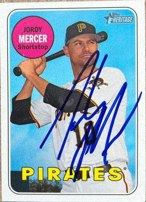 Jody Mercer Signed 2018 Topps Heritage Baseball Card - Pittsburgh Pirates - PastPros