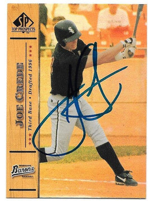 Joe Crede Signed 1999 SP Top Prospects Baseball Card - Birmingham Barons - PastPros