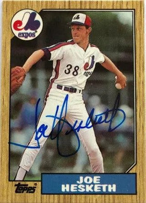 Joe Hesketh Signed 1987 Topps Tiffany Baseball Card - Montreal Expos