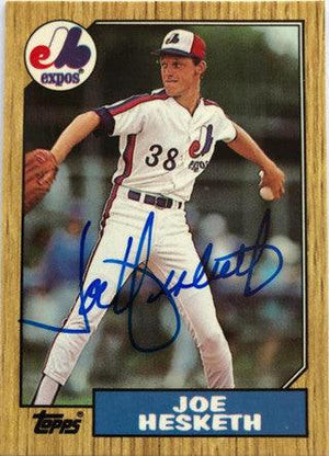 Joe Hesketh Signed 1987 Topps Tiffany Baseball Card - Montreal Expos - PastPros