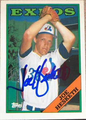Joe Hesketh Signed 1988 Topps Tiffany Baseball Card - Montreal Expos - PastPros