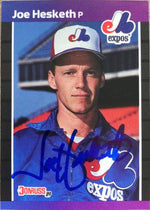 Joe Hesketh Signed 1989 Donruss Baseball Card - Montreal Expos - PastPros
