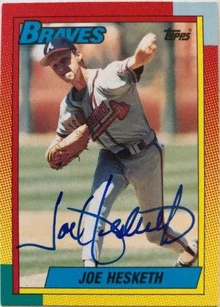 Joe Hesketh Signed 1990 Topps Traded Baseball Card - Atlanta Braves