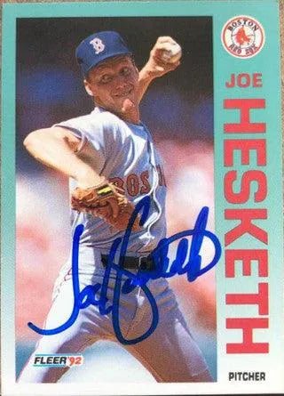 Joe Hesketh Signed 1992 Fleer Baseball Card - Boston Red Sox