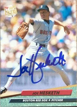 Joe Hesketh Signed 1992 Leaf Baseball Card - Boston Red Sox