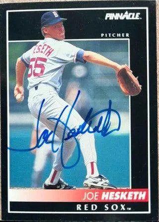 Joe Hesketh Signed 1992 Pinnacle Baseball Card - Boston Red Sox