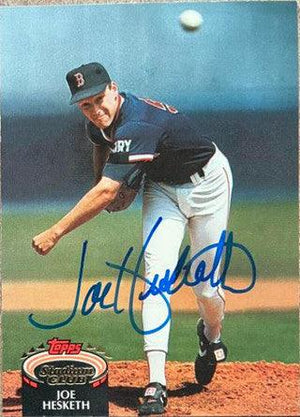 Joe Hesketh Signed 1992 Stadium Club Baseball Card - Boston Red Sox - PastPros
