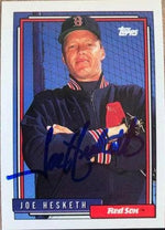 Joe Hesketh Signed 1992 Topps Baseball Card - Boston Red Sox