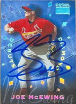 Joe McEwing Signed 1999 Skybox Premium Diamond Debuts Baseball Card - St Louis Cardinals