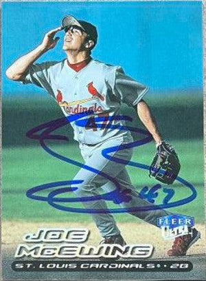 Joe McEwing Signed 2000 Fleer Ultra Baseball Card - St Louis Cardinals - PastPros