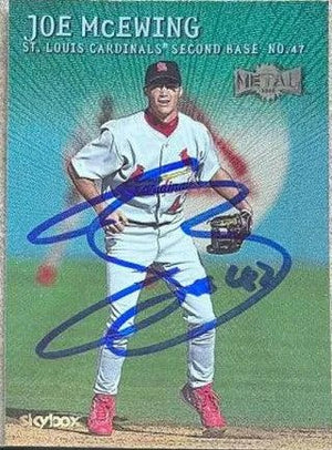Joe McEwing Signed 2000 Metal Emerald Baseball Card - St Louis Cardinals