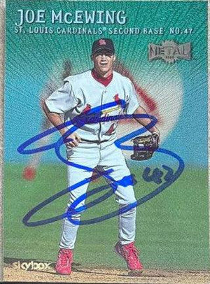 Joe McEwing Signed 2000 Metal Emerald Baseball Card - St Louis Cardinals - PastPros