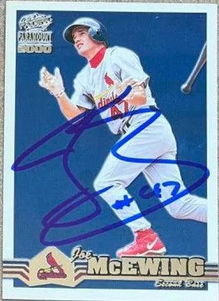 Joe McEwing Signed 2000 Pacific Paramount Baseball Card - St Louis Cardinals