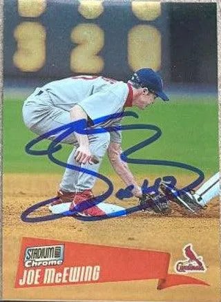 Joe McEwing Signed 2000 Stadium Club Chrome Baseball Card - St Louis Cardinals
